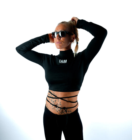 IAM Melodic Techno Strap Crop Top Ladies